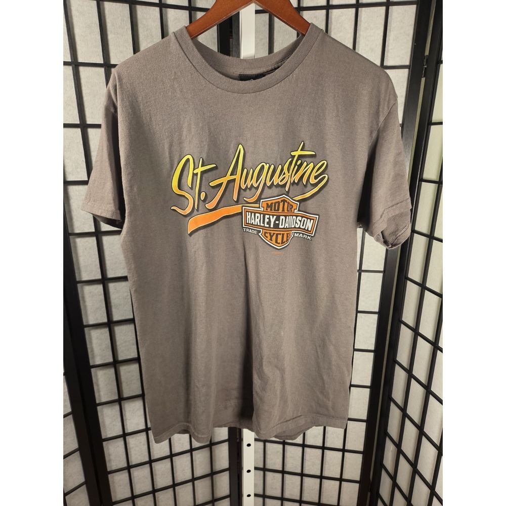 Harley-Davidson St. Augustine Adamec‎ Florida Graphic T-Shirt Gray Large Men
